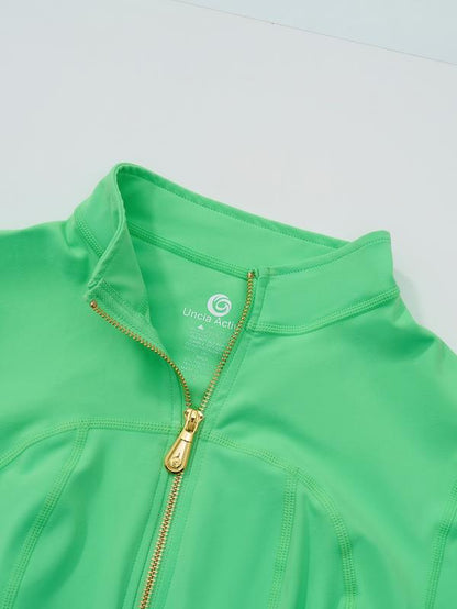 【Golden Zipper】【Gardenia Fragrance】Soft Brushed Women'S Sporty Tracksuit Set , Golden Zipper Jacket with Pockets & Yoga Pants, Thumbholes Design, Casual Wear for Women,#Fyp#Leggings